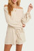 Waffle-Knit Off-The Shoulder Romper - Oatmeal