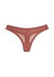 Mesh Lace Trim Thong Panty In Nutmeg - Nutmeg