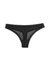 Women's Mesh Lace Trim Thong Panty In Black - Black