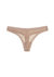 Women's Mesh Lace Trim Thong Panty In Malt - Malt