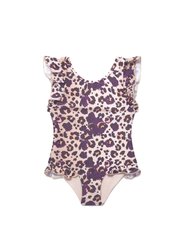 Cheetah Ruffle Swimsuit - Multi