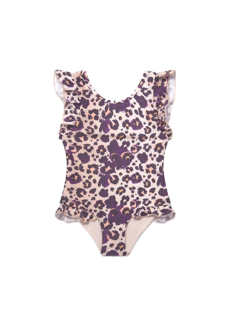 Cheetah Ruffle Swimsuit - Multi