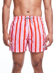 Daniel With Fletcher Pink Stripe Shorts - Pink