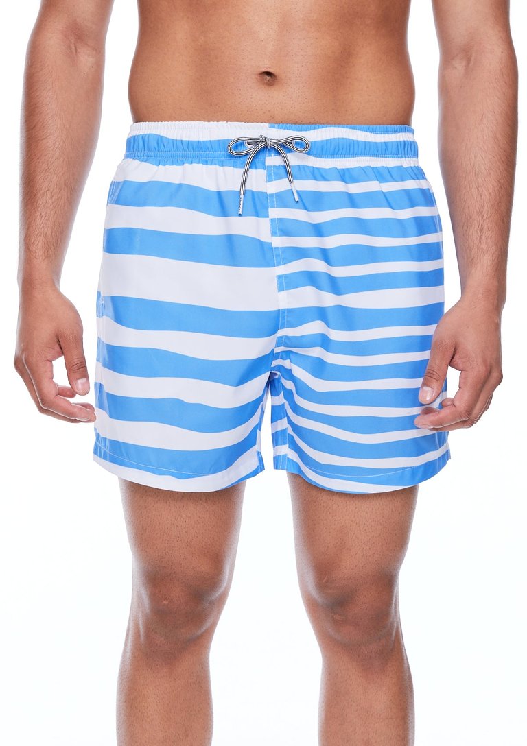 Double Stripe III Shorts - Blue/White
