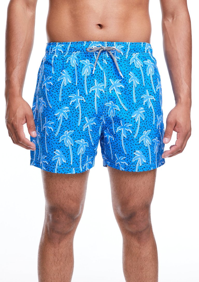 Flair Palm Blue Shorts - Blue