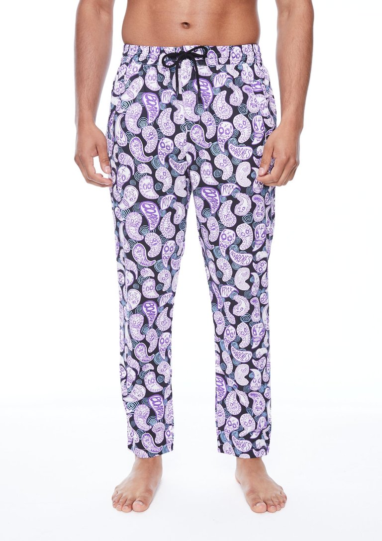 Fos Paisley Pant - Black/Purple