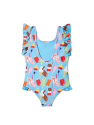 Ice Creams Ruffle Swimsuit