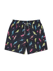 Kids Neon Zaps Shorts - Black