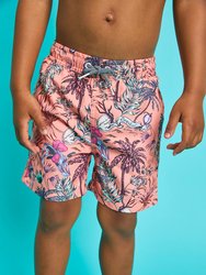 Kids Palms Peach Shorts