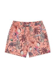 Kids Palms Peach Shorts - Peach