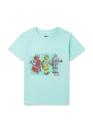 Kids Robots T-Shirt - Green