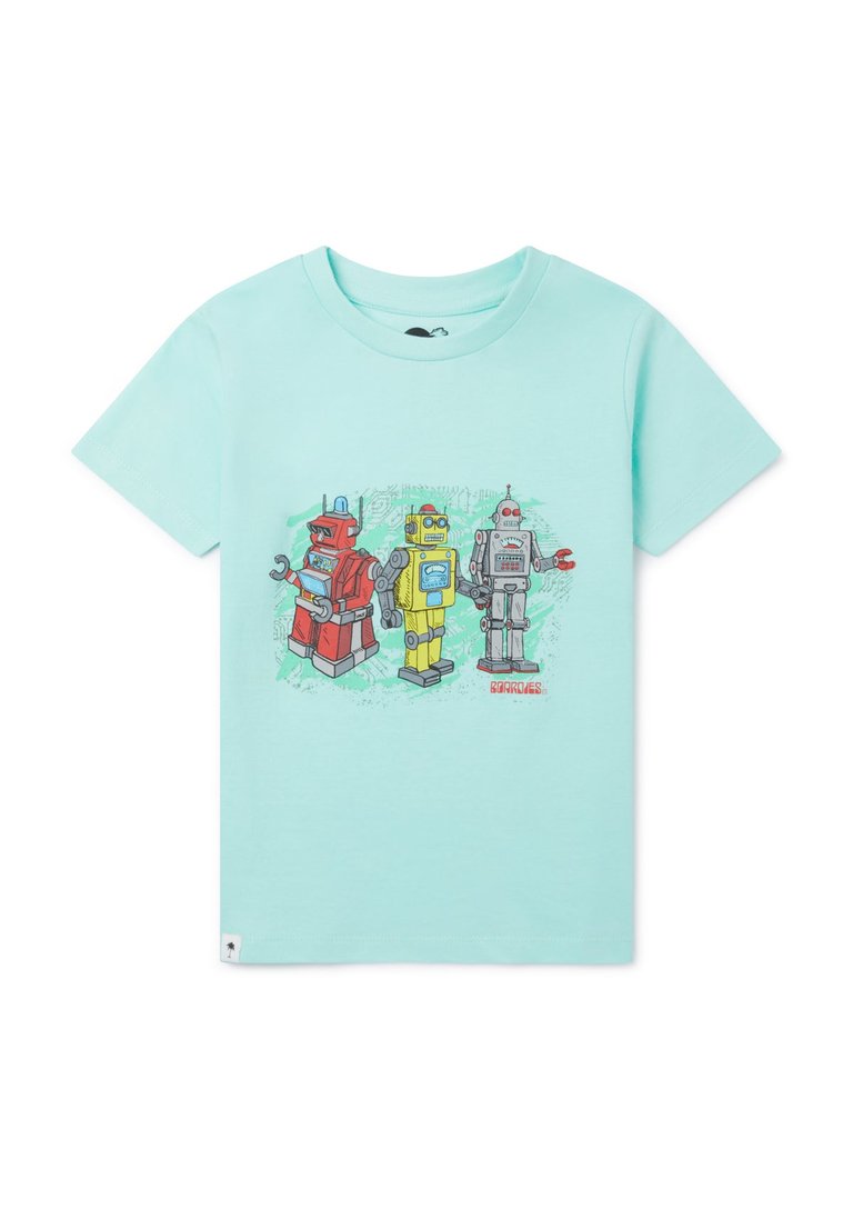 Kids Robots T-Shirt - Green