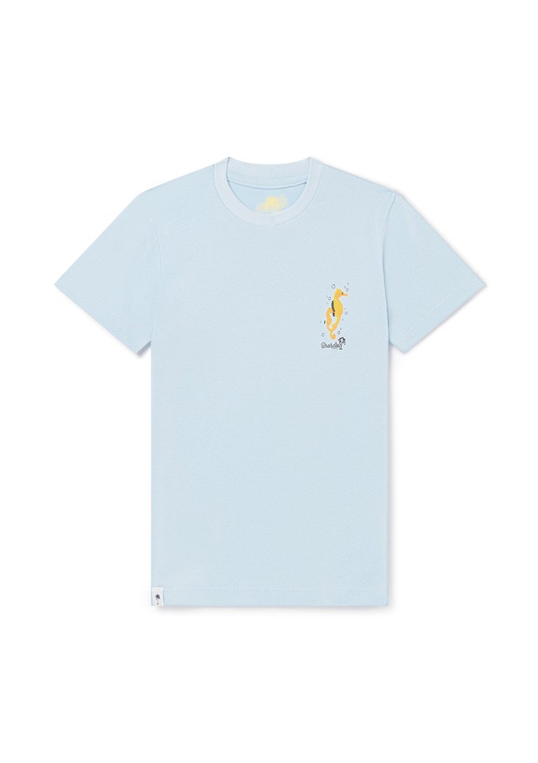 Kid's Seahorses T-Shirt - Blue