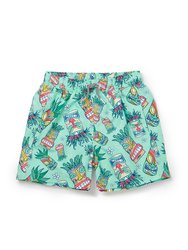 Kids Tiki Masks Shorts - Mint