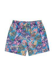 Kids Tropical Eyeballs Shorts - Blue