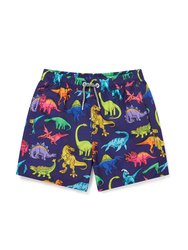 Kids Vibrant Dino Shorts - Purple