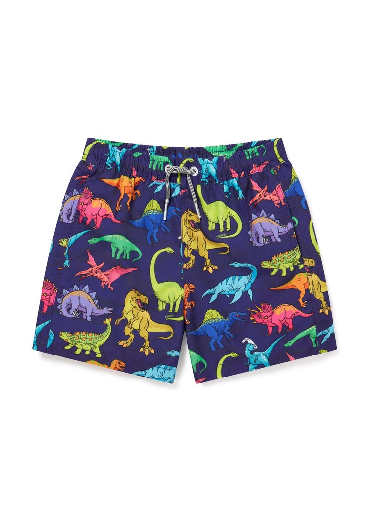 Kids Vibrant Dino Shorts - Purple