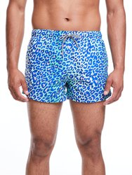 Lime Leopard Shortie Shorts - Multi