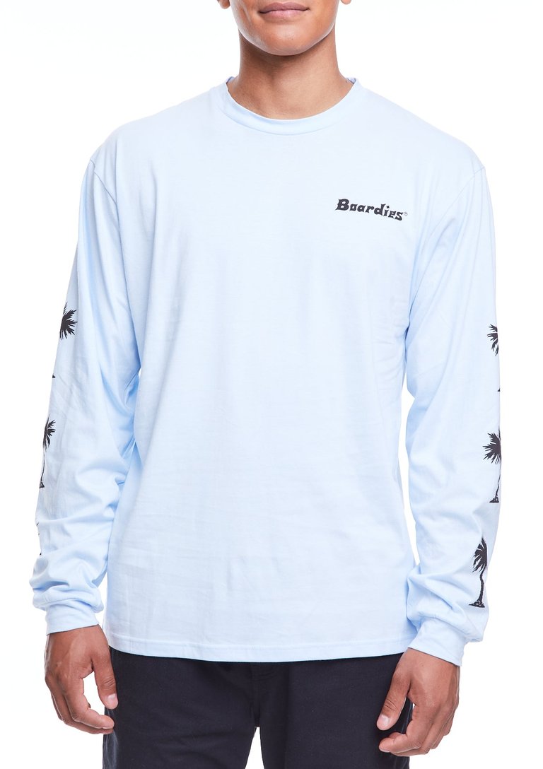 Palm Arm Long Sleeve T-Shirt - Blue