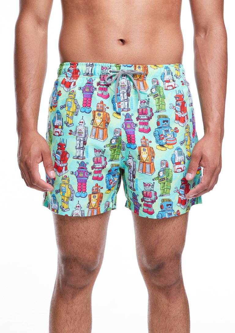 Robots Shorts - Green