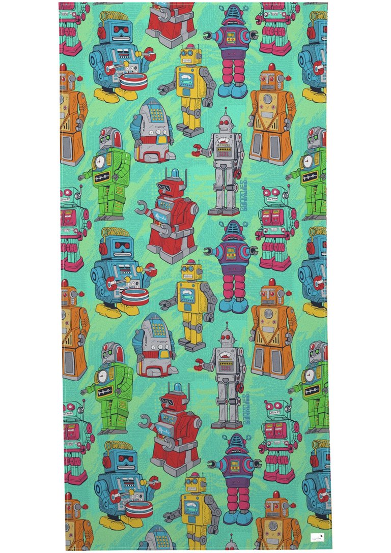 Robots Towel - Green