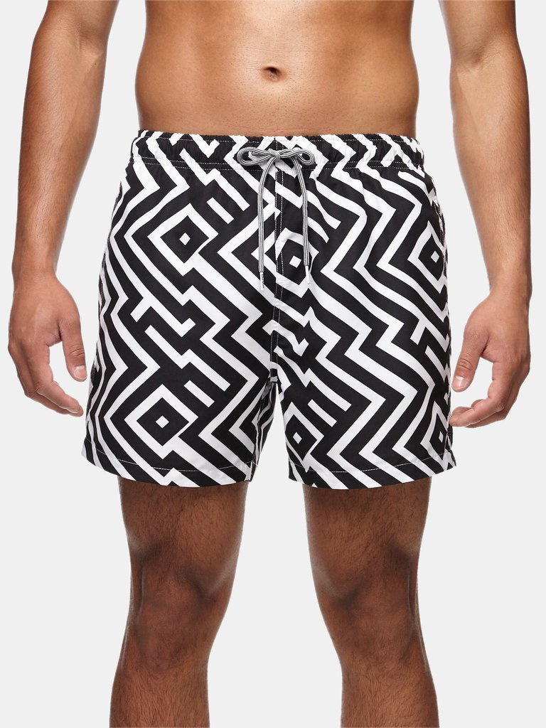 Santa Carla II Swim Shorts - Black/White