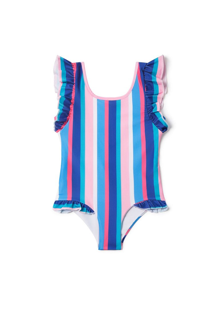 Sundown Stripe Ruffle Swimsuit - Multi