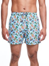 Tiki Masks II Shorts - Blue