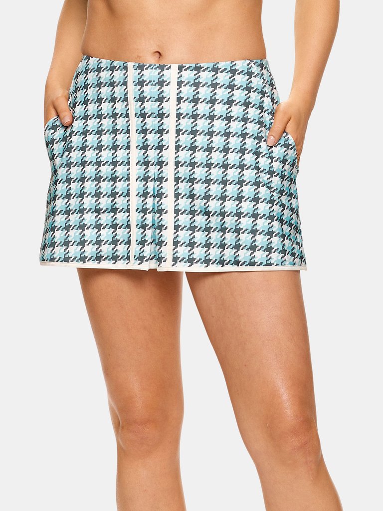Box Pleated Skirt - Houndstooth