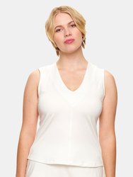 V-Neck Soft Knit Tank - Ivory