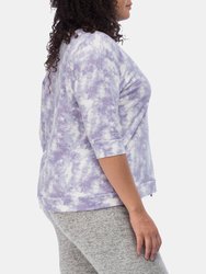 Cat Plus 3/4 Sleeve Tie Dye Top