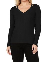 Cut-Out Sweater - Black