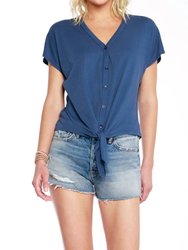 Dolman Tie Front Top - Coast