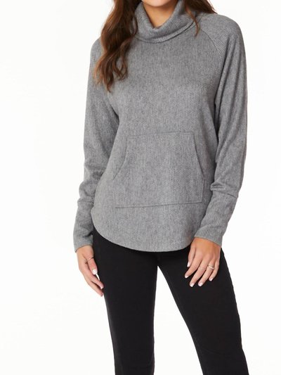 BOBI Funnel Neck Raglan With Pocket Sweater In Grey product