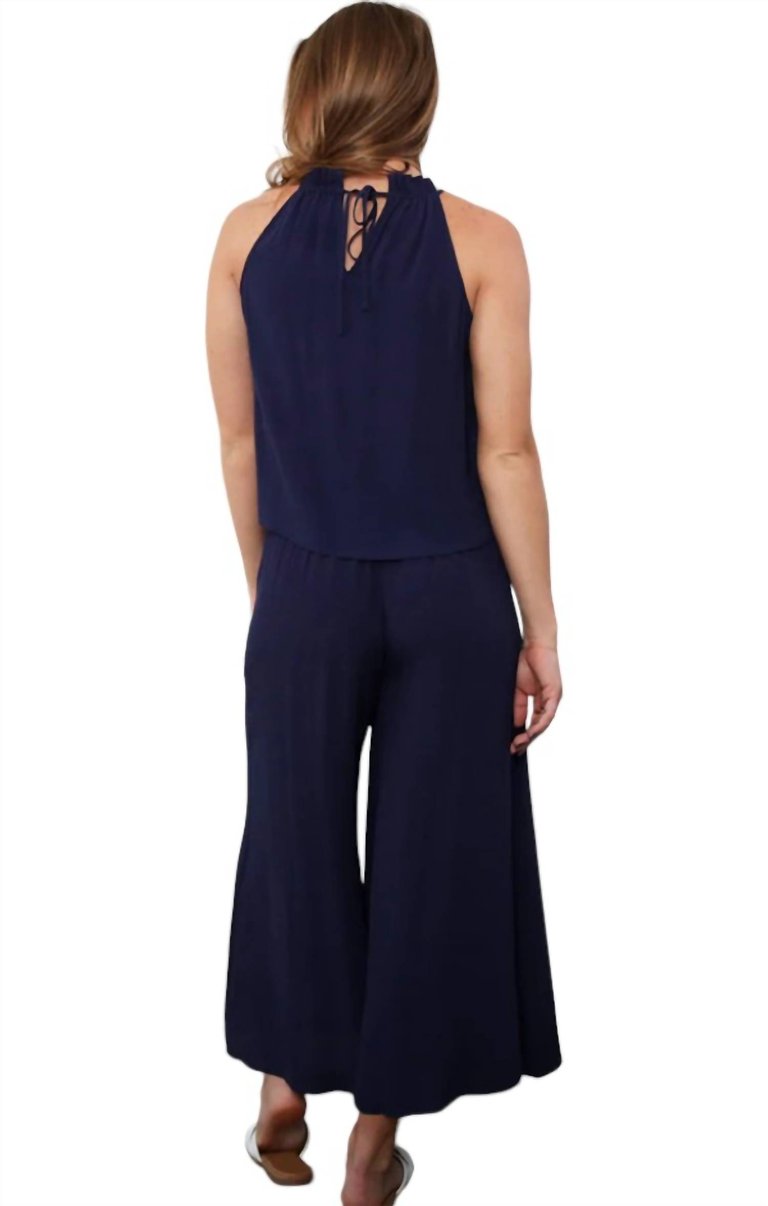 Jana Wide Leg Pants In Navy