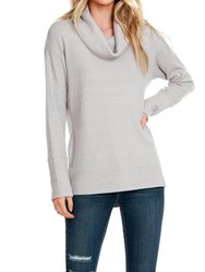 Long Sleeve Cowl Top - Grey