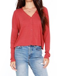 Ribbed Button Up Sweater - Canyon