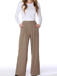 Wide Leg Pleated Pant - Taupe