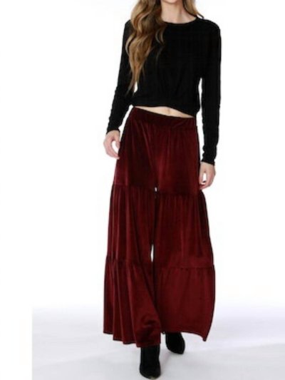 BOBI Wide Leg Shirred Pant Velvet product