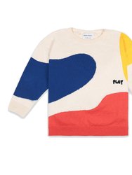 White Colorful Play Sweater - White