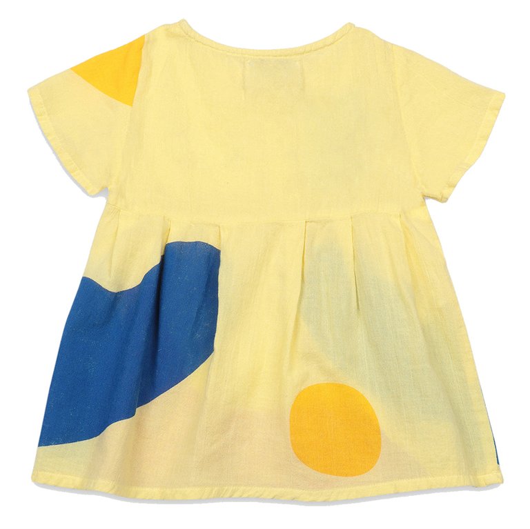 Yellow Play Landscape Buttoned Dress