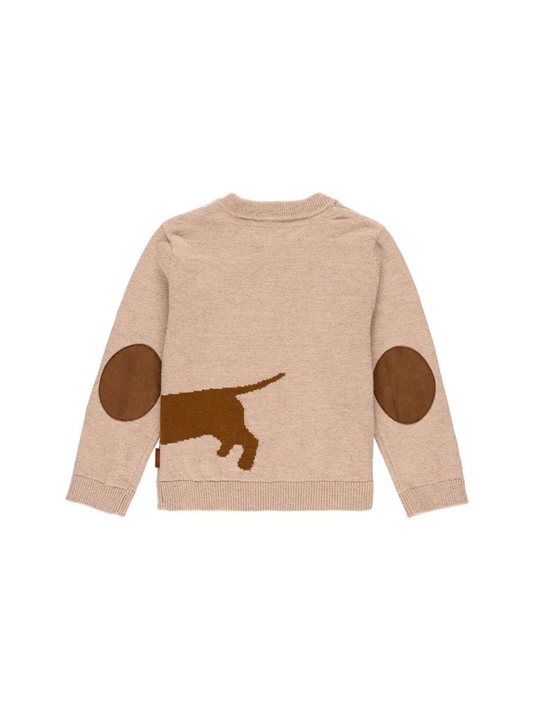 Beige Dachshund Graphic Sweater