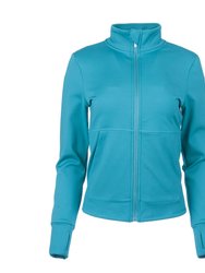 Women's Half Zip Fleece Lined Jacket - Dark Teal