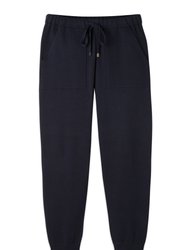 Blue Cotton And Cashmere Joggers - Navy