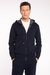 Blue Cotton and Cashmere Zipped Hoodie
