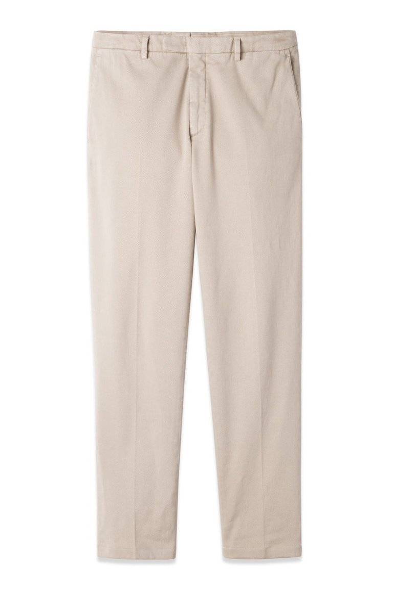 Light Beige Bull Cotton Trouser - Light Beige