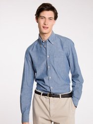 Light Sky Blue Button Down Cotton Shirt - Light Sky Blue