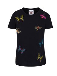 The Jitterbug Embroidered T Shirt - Black - Black
