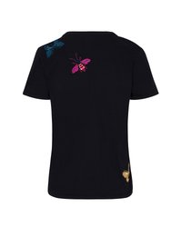 The Jitterbug Embroidered T Shirt - Black