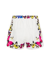 The Mariposa Shorts - White Butterfly